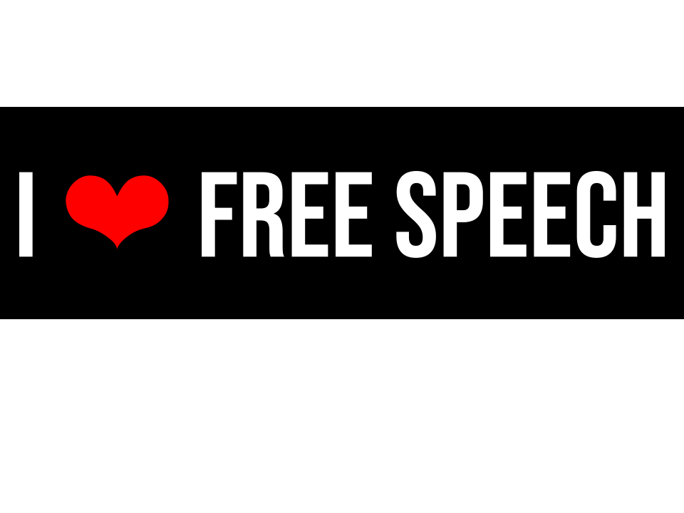 I Love Free Speech - Bumper Sticker