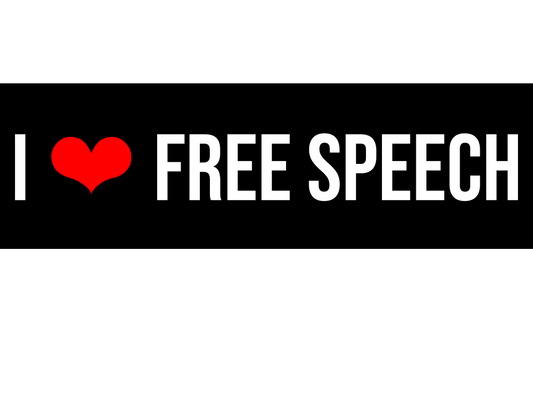 I Love Free Speech - Bumper Sticker